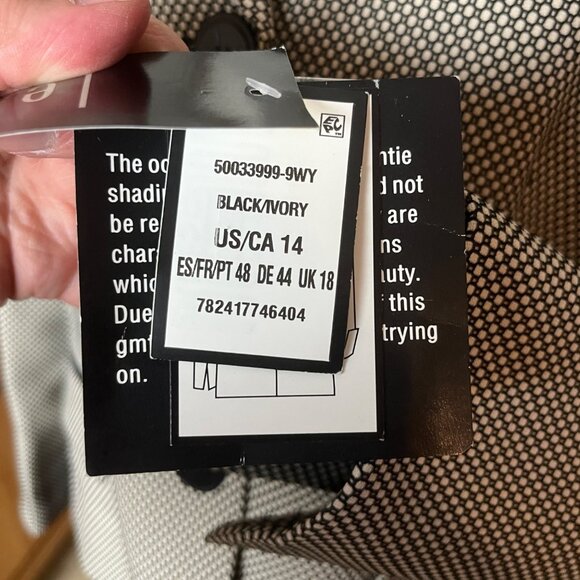 Le Suit Womens Size 14 Black White Skirt Suit 2 Pc Set Office Career Classic - Picture 8 of 16